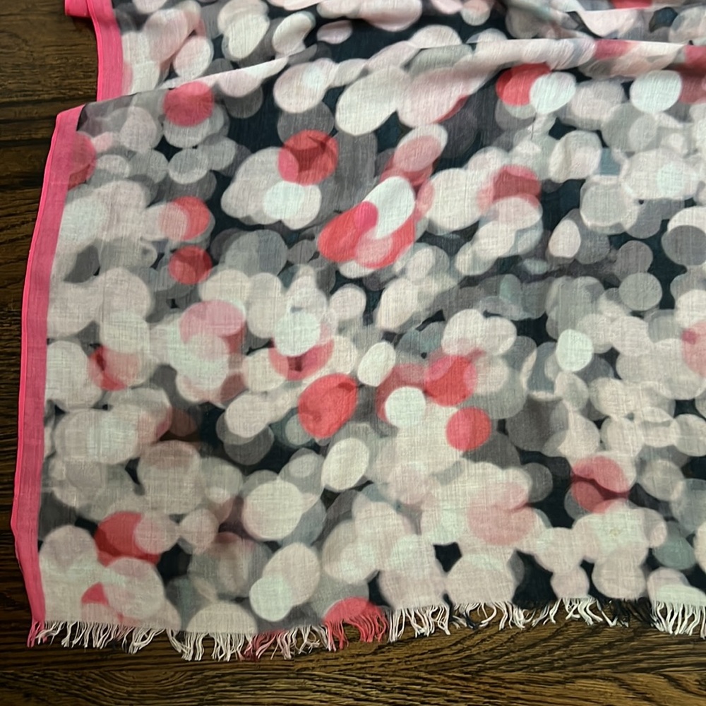Kate Spade Pink and Black Floral Scarf - Picture 6 of 7